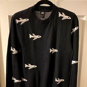H&M Men’s Black Airplane Sweater